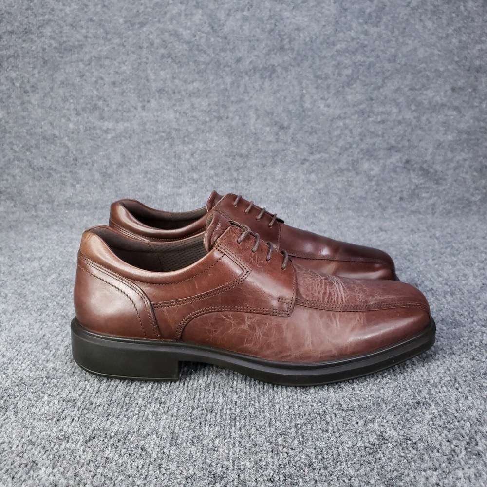 Ecco Helsinki 2 Shoes Mens Sz 9 Brown Leather Oxford Dress Bike Toe Derby *READ*